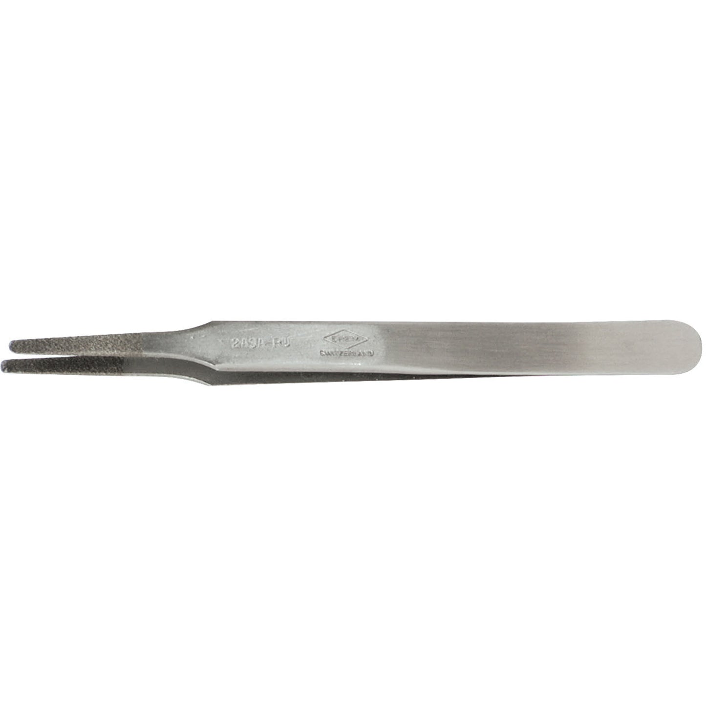 Tweezers - Flat Round Tips, Straight - 4.75" (120 mm)
