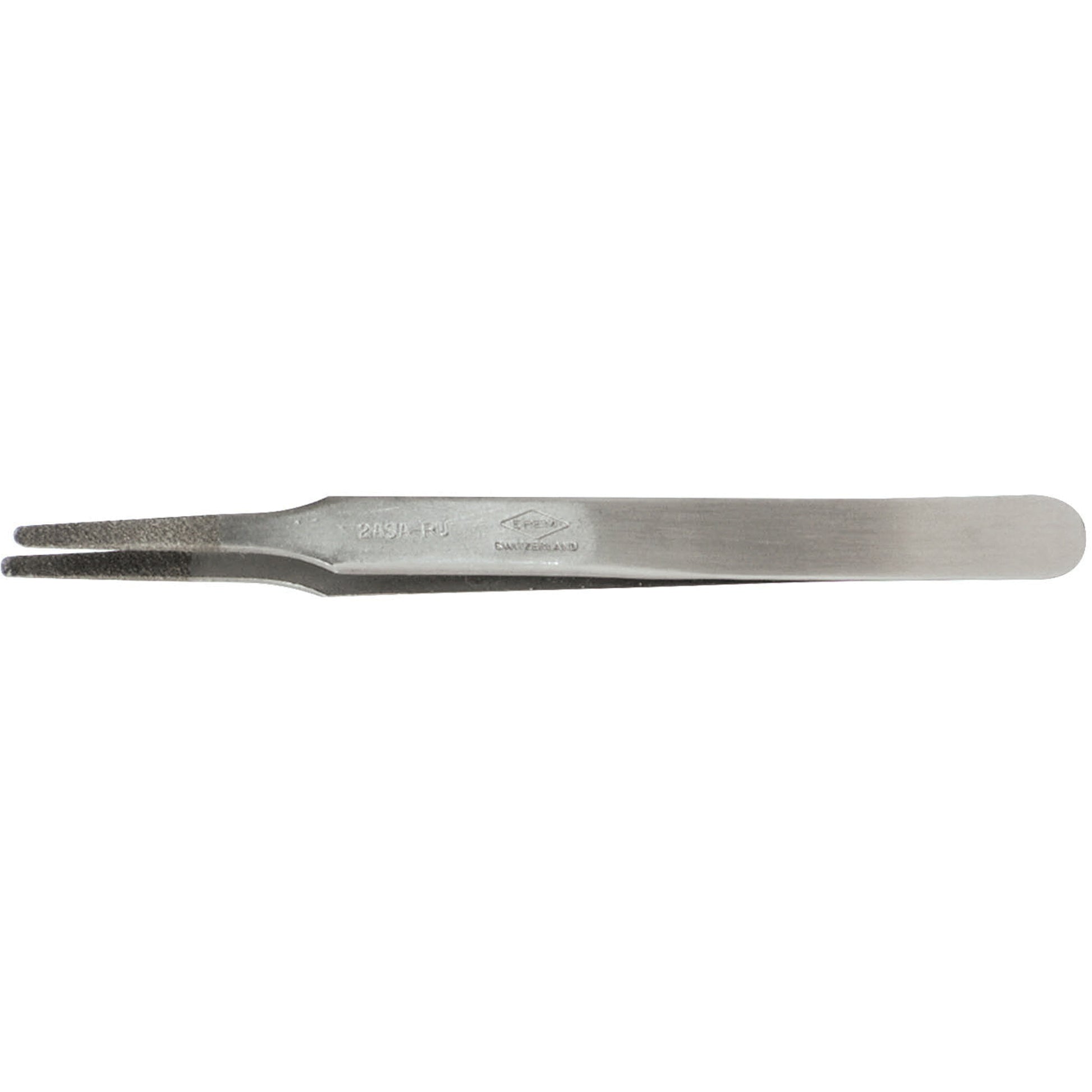 Tweezers - Flat Round Tips, Straight - 4.75" (120 mm)