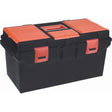 Plastic Tool Box, 22" W x 11" D x 10-1/2" H, Black