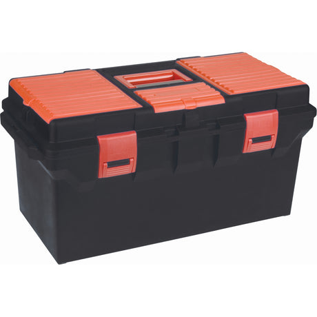 Plastic Tool Box, 22" W x 11" D x 10-1/2" H, Black