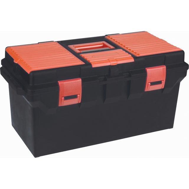 Plastic Tool Box, 22" W x 11" D x 10-1/2" H, Black