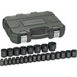 Socket Set, 25 Pcs, Impact, 1/2" Drive Size