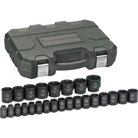 Socket Set, 25 Pcs, Impact, 1/2" Drive Size