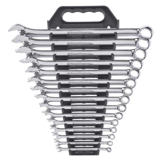 12-Point Long Pattern Wrench Set, Combination, 15 Pieces, Imperial