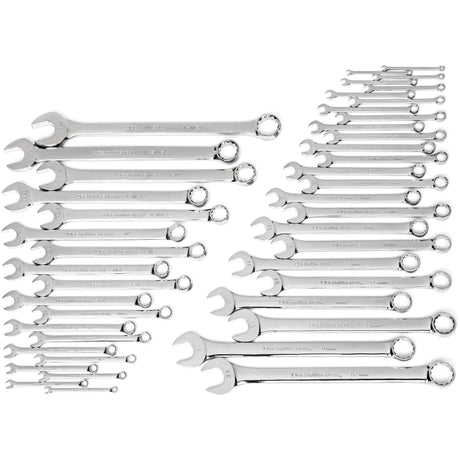 12-Point Long Pattern Wrench Set, Combination, 44 Pieces, Imperial and Metric