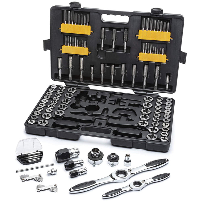 SAE/Metric Ratcheting Tap & Die Set, 114 Pieces