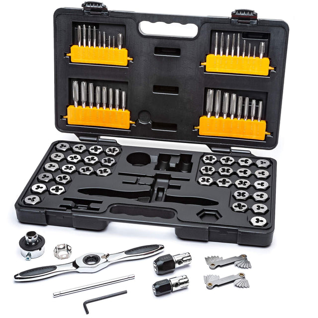 SAE/Metric Ratcheting Tap & Die Set, 77 Pieces