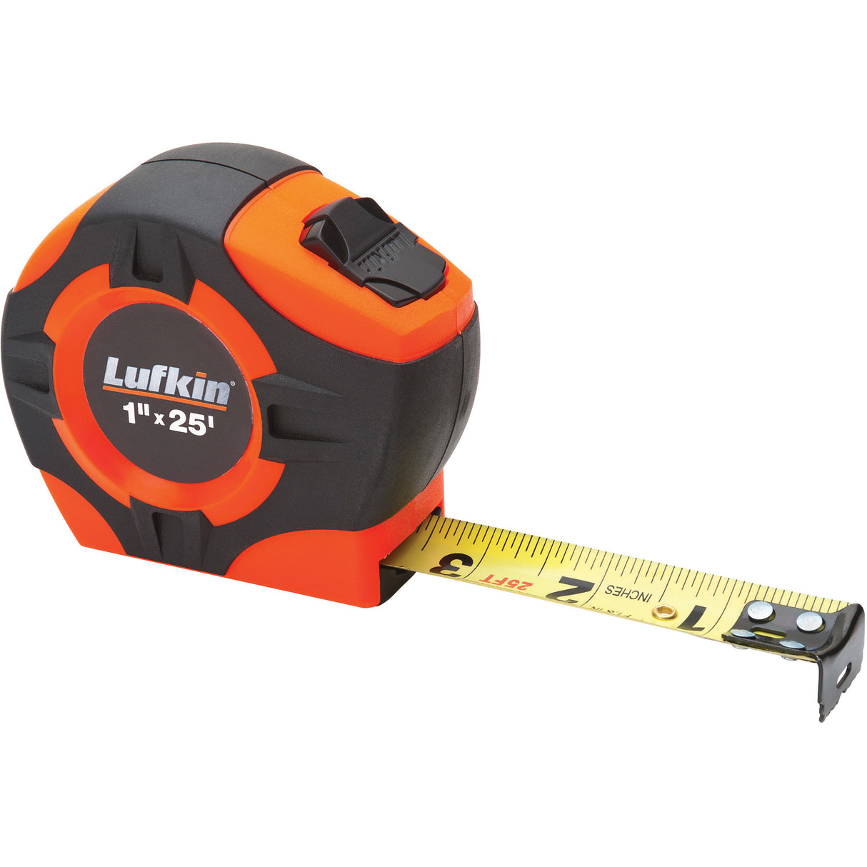 Tape Measure High Visibility Orange, Engineers, 1" x 25', in./ft. Graduations
