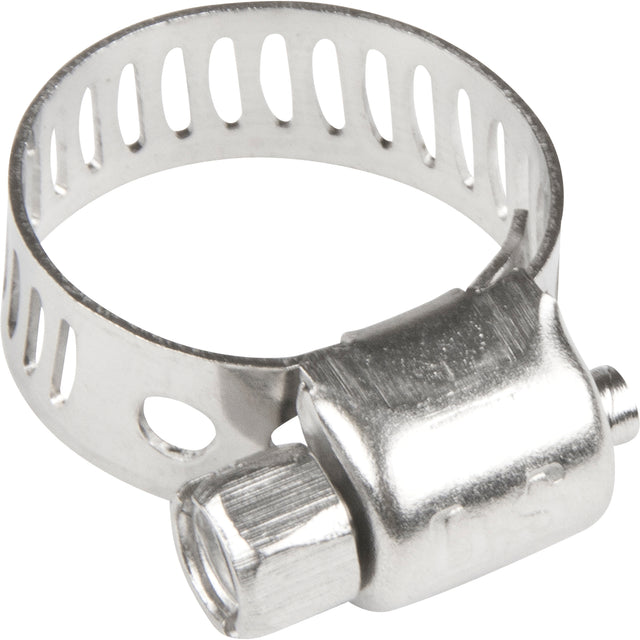 Hose Clamps - Stainless Steel Band & Screw, Min Dia. 1/5", Max Dia. 5/8"