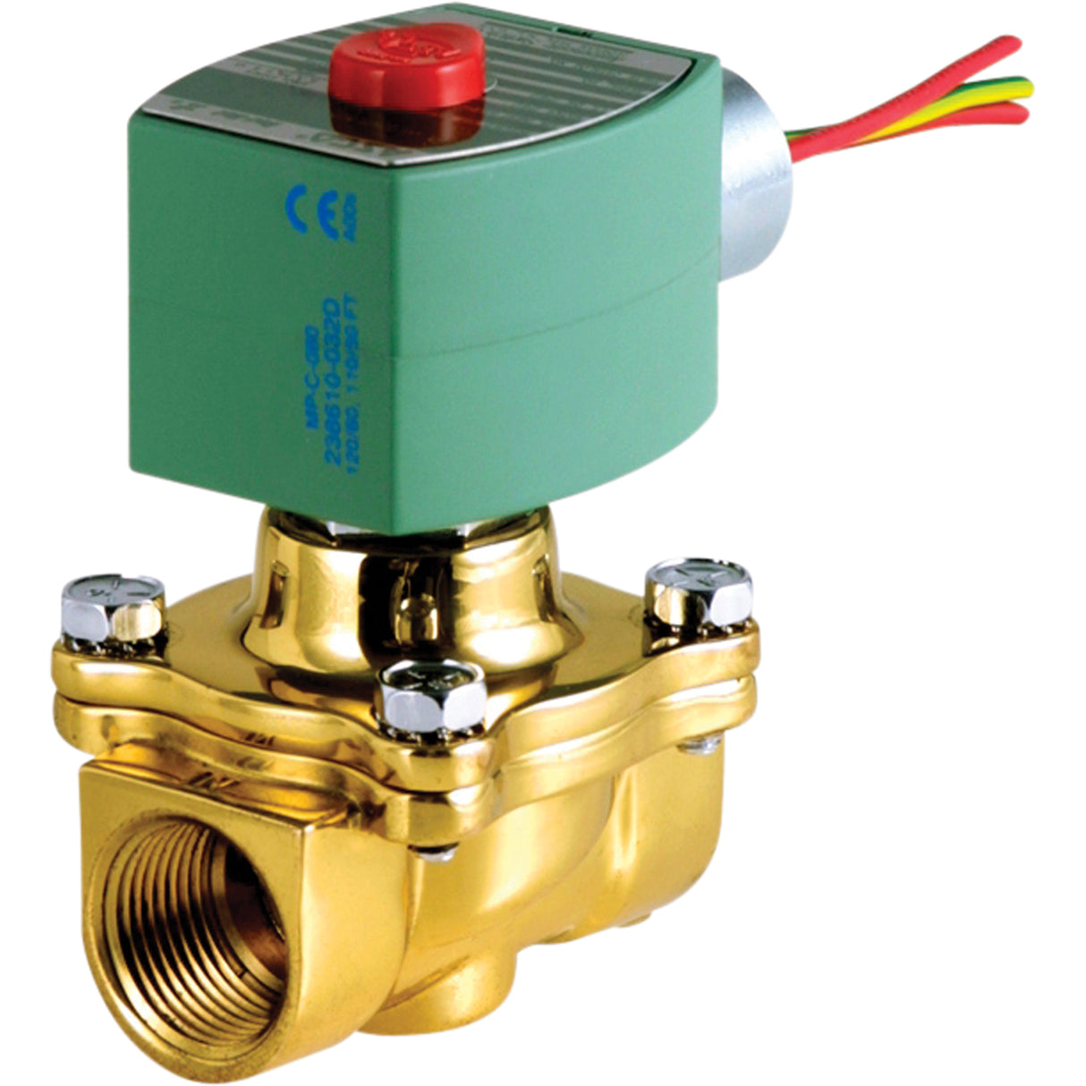 2-Way Pilot Operated Solenoid Valves, 1-1/2" Pipe, 100 psi