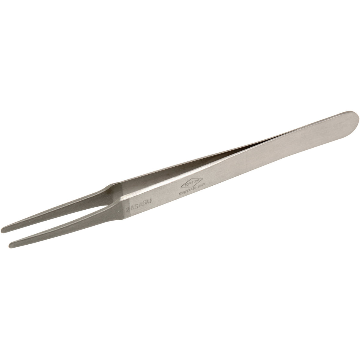 Tweezers - Flat Round Tips, Straight - 4.75" (120 mm)