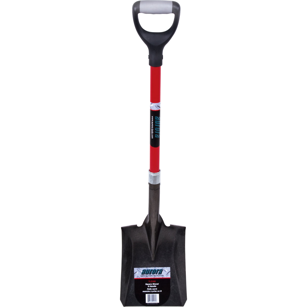 Heavy-Duty Square Shovel, Fibreglass, Carbon Steel Blade, D-Grip Handle, 29-1/2" Long