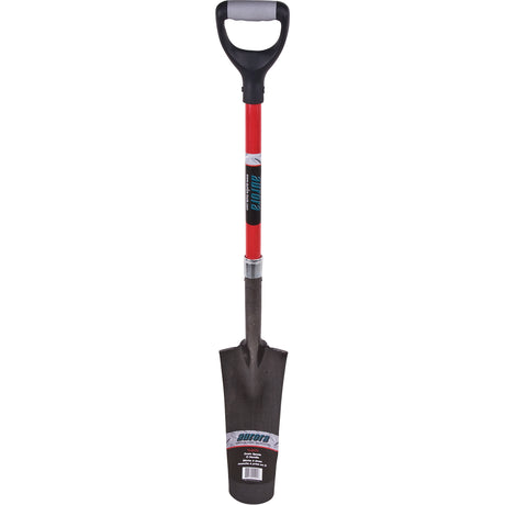 Heavy-Duty Drain Spade, Carbon Steel, 14" x 5-1/2" Blade, 29" L, D-Grip Handle