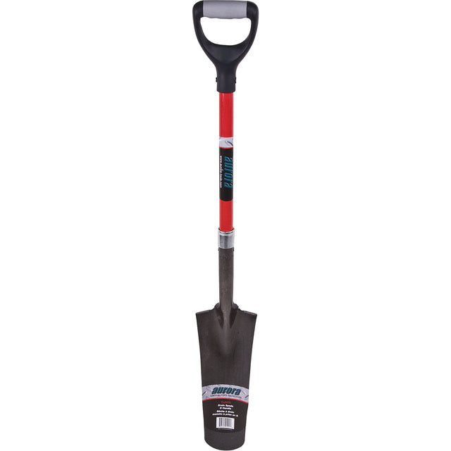 Heavy-Duty Drain Spade, Carbon Steel, 14" x 5-1/2" Blade, 29" L, D-Grip Handle