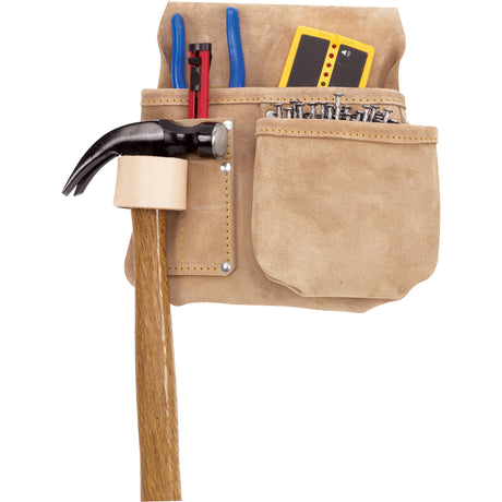 Half Carpenter Apron, Multiple Tool Holder, Leather, 4 Pockets