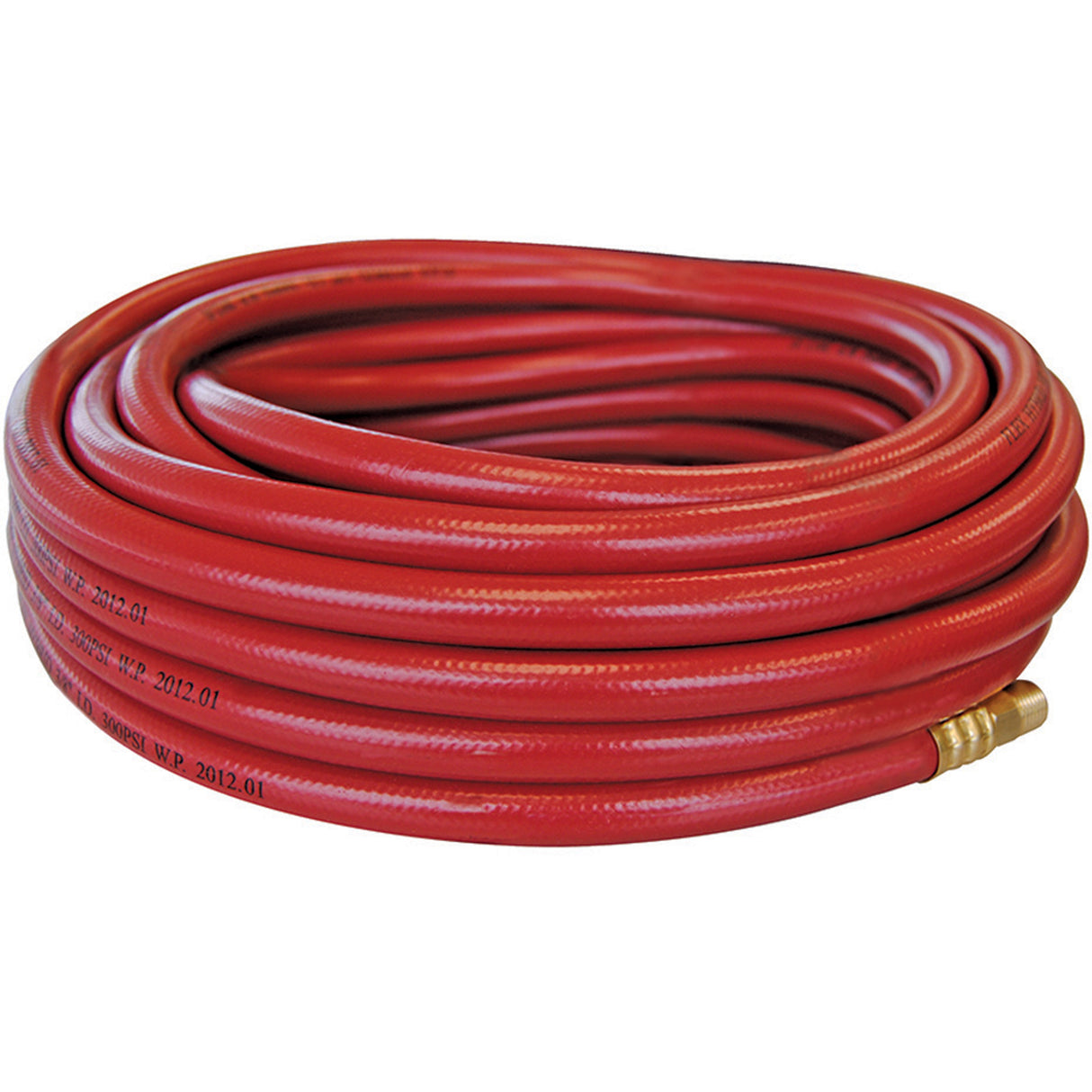 Flexhybrid Hoses with Fittings, Air, Technopolymer, 3/8" dia. x 25', 300 psi, 1/4 NPT