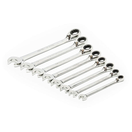 72-Tooth 12-Point Reversible Ratcheting Wrench Set, Combination, 8 Pieces, Metric