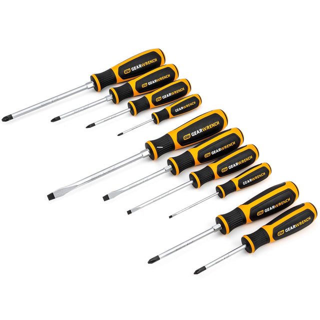 Phillips®/Slotted/Pozidriv® Dual Material Screwdriver Set, 10 Pcs.