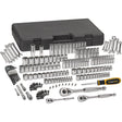 1/4", 3/8" & 1/2" Drive 6 Point Standard & Deep SAE/Metric Mechanics Tool Set, 165 Pieces