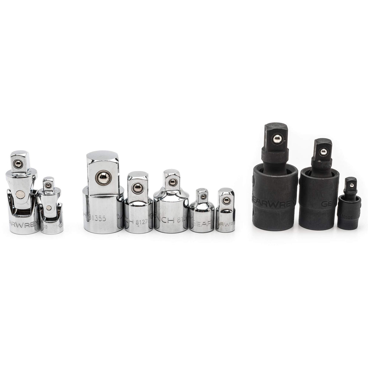 10-Piece 1/4", 3/8" & 1/2" Drive Universal Joint and Adapter Set