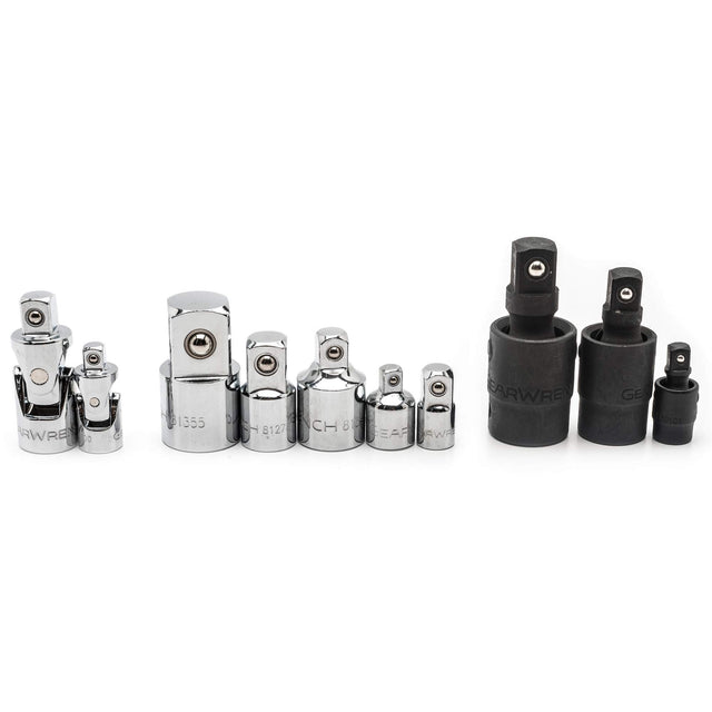 10-Piece 1/4", 3/8" & 1/2" Drive Universal Joint and Adapter Set