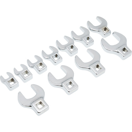 6-Point Wrench Set, Crowfoot, 11 Pieces, Imperial