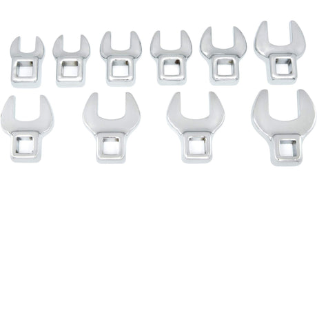3/8" Drive Wrench Set, Crowfoot, 10 Pieces, Metric