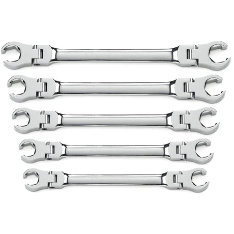 Wrench Set, Flare Nut/Flex Head, 5 Pieces, Imperial