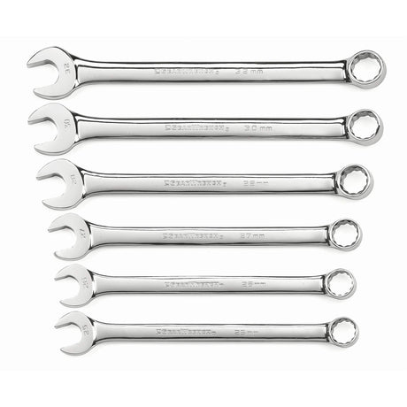 12-Point Long Pattern Wrench Set with Tool Roll, Combination, 6 Pieces, Metric