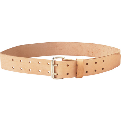 Double Tongue Belt, Leather, Tan
