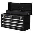 Portable Tool Box, 20" W, 3 Drawers, Black