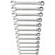 72-Tooth 12-Point Ratcheting Wrench Set, Open-Ended, 12 Pieces, Metric