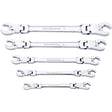 SAE Wrench Set, Flex Head/Ratcheting Flare Nut, 5 Pieces, Imperial