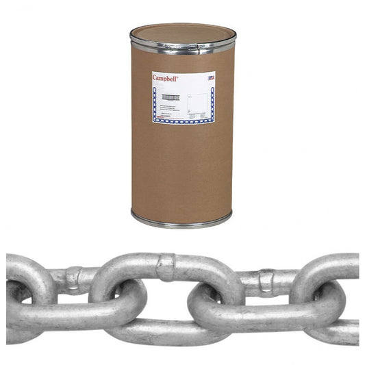 Mooring Chain, Low Carbon Steel, 3/8" x 400' (121.9 m) L, 3700 lbs. (1.85 tons) Load Capacity