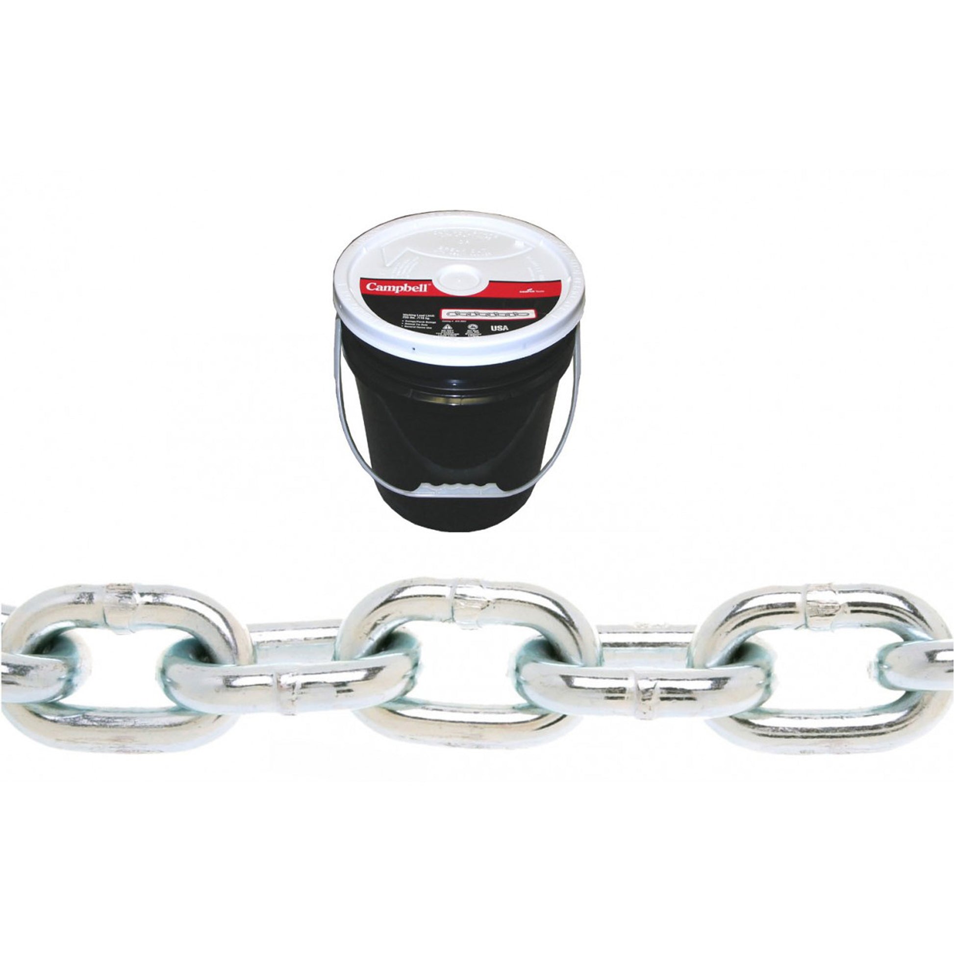 Campbell® Proof Coil Chain, Low Carbon Steel, 5/16" x 92' (28 m) L, Grade 30, 1900 lbs. (0.95 tons) Load Capacity