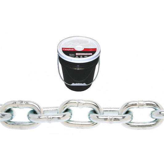 Campbell® Proof Coil Chain, Low Carbon Steel, 3/16" x 250' (76.2 m) L, Grade 30, 800 lbs. (0.4 tons) Load Capacity