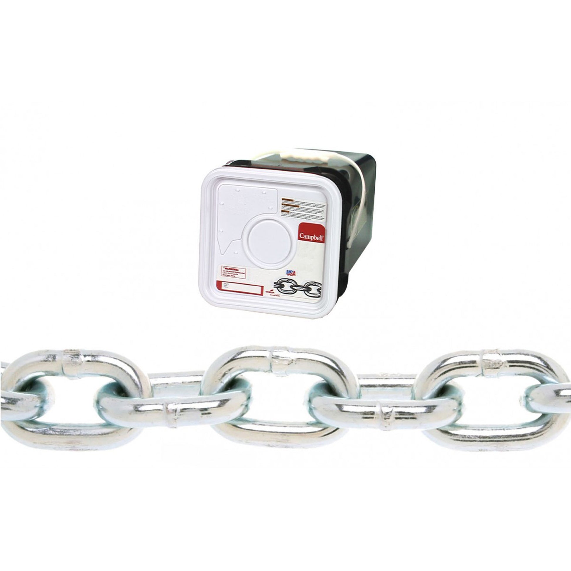 Campbell® Proof Coil Chain, Low Carbon Steel, 3/16" x 150' (45.7 m) L, Grade 30, 800 lbs. (0.4 tons) Load Capacity