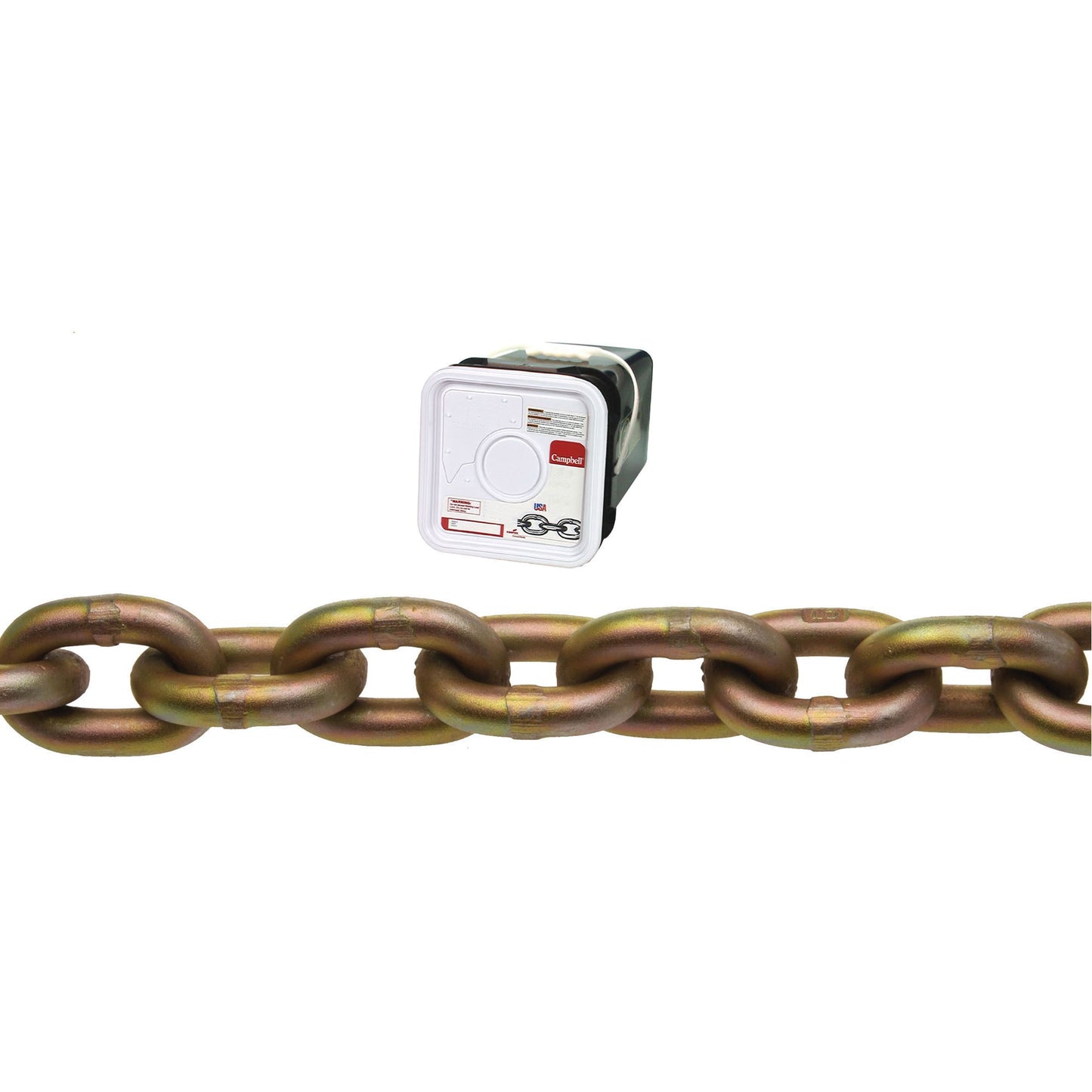 Campbell® Transport Chain, Heat-Treated Carbon Steel, 3/8" x 45' (13.7 m) L, Grade 70, 6600 lbs. (3.3 tons) Load Capacity