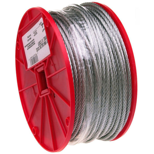 Wire Cable, 500' (152.4 m) x 3/32", 184 lbs. (0.092 tons), Galvanized