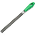 Double Cut File with Green Handle, Half Round, 8", Bastard