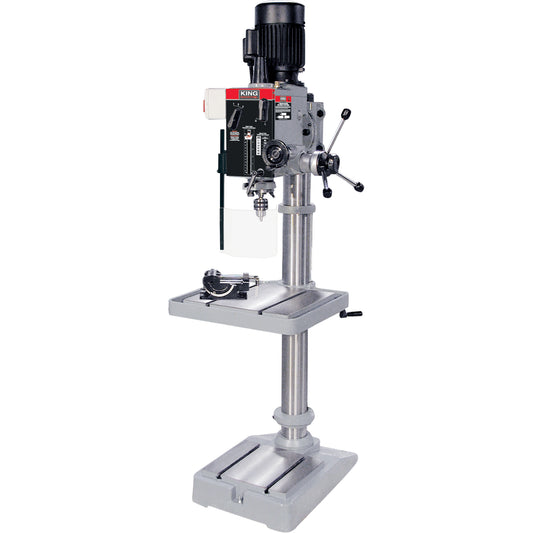 Gearhead Drilling Machines, 1/2" Chuck, 6 Speed(s), 21-3/4" W x 19-1/2" L, #3 Morse