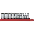 12 Point SAE Socket Set, 10 Pcs, 1/4" Drive Size