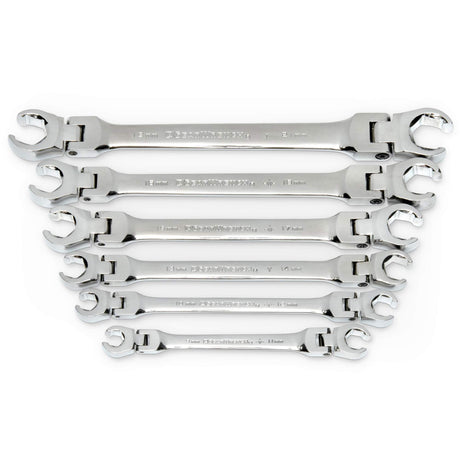 Wrench Set, Flare Nut/Flex Head, 6 Pieces, Metric