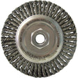 Wire Wheel Brushes, 5-7/8" Dia., 0.02" Fill, 5/8"-11 Arbor, Steel