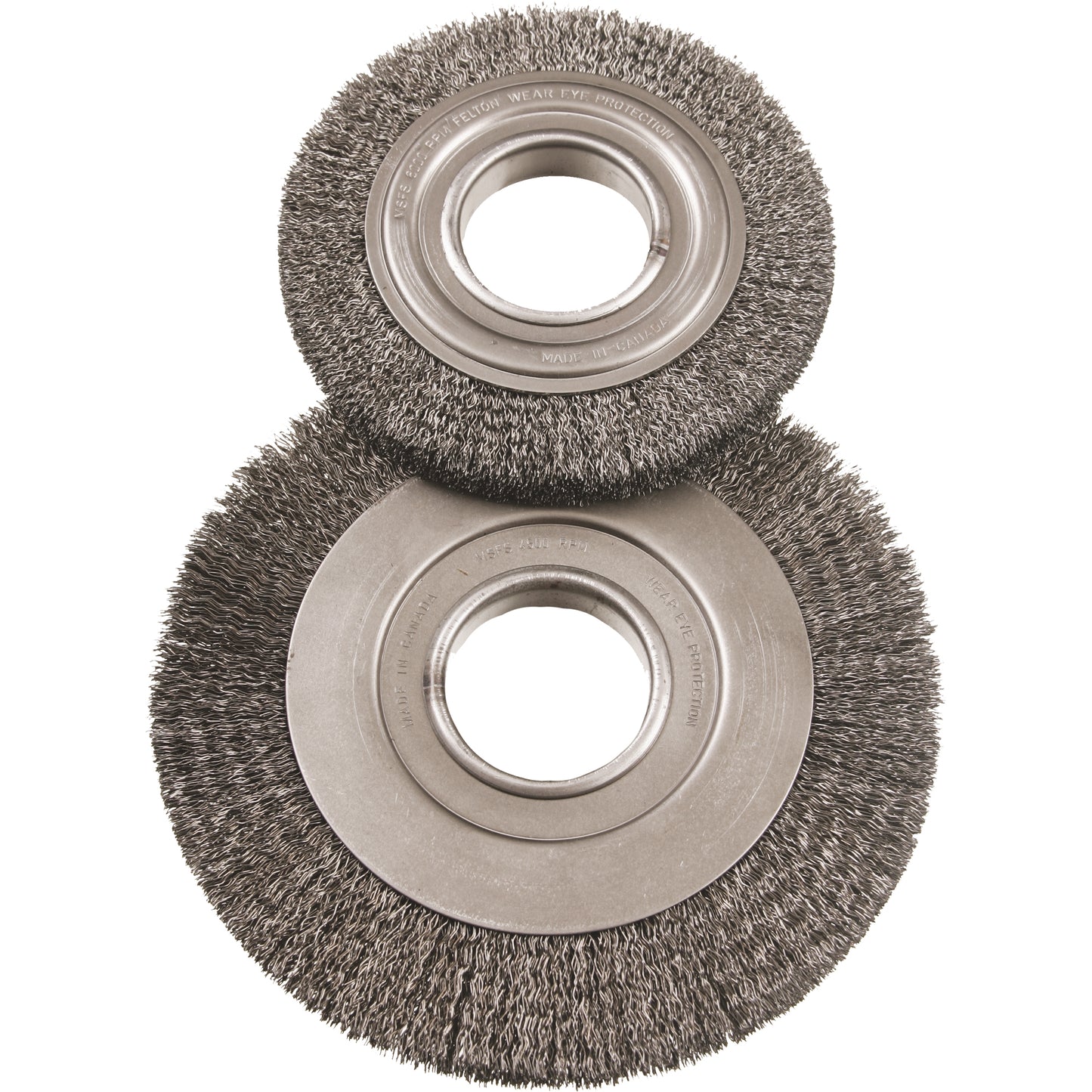 6" Major Wire Wheel Brushes, 6" Dia., 0.012" Fill, 2" Arbor