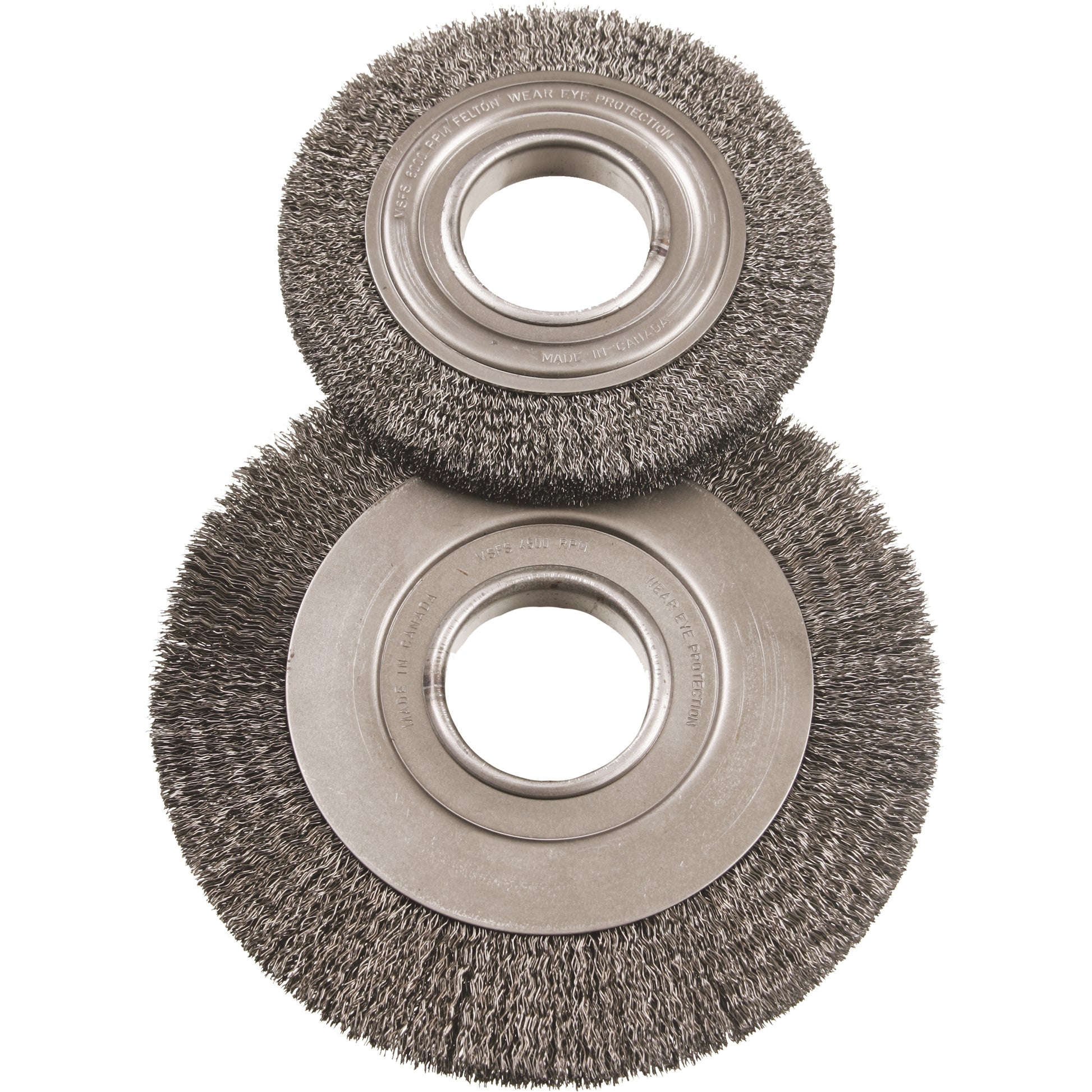 6" Major Wire Wheel Brushes, 6" Dia., 0.012" Fill, 2" Arbor