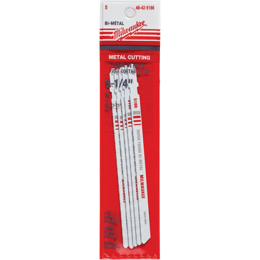 Jigsaw Blade, Bi-Metal, T-Shank, 5-1/4" L, 24 TPI