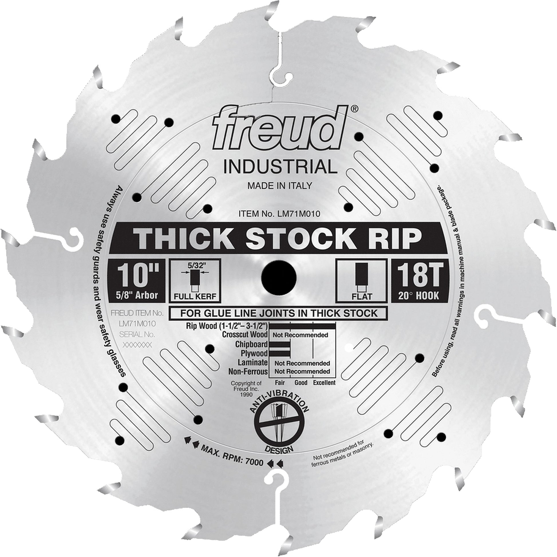 Industrial Saw Blade - Ripping, 10", 18 Teeth, Wood Use