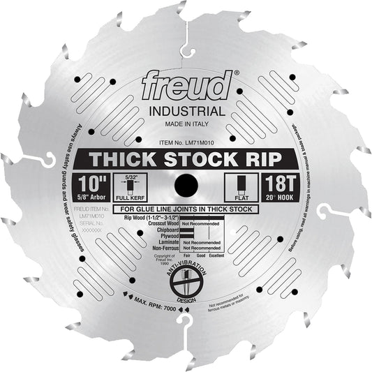 Industrial Saw Blade - Ripping, 10", 18 Teeth, Wood Use