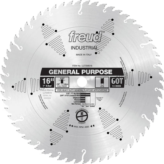 Industrial Saw Blade - General Purpose, 16", 60 Teeth, Wood Use